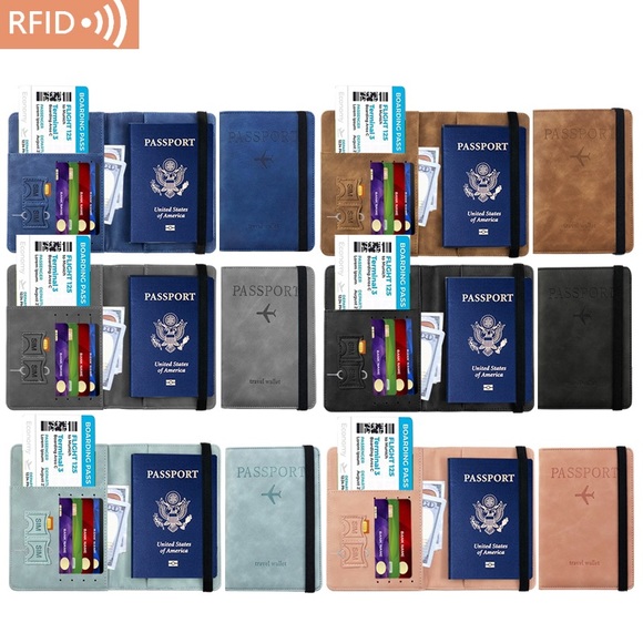 Light Blue Passport Wallet - Picture 2 of 2